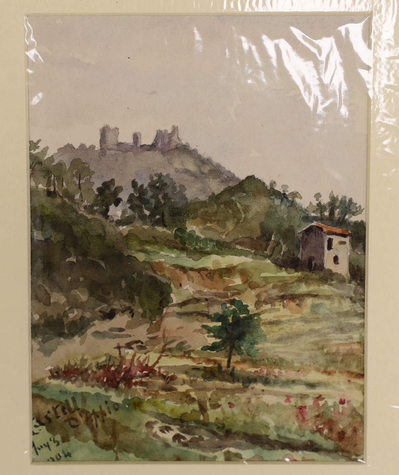 Elizabeth Denston and Robert Hay Drummond, a collection of assorted unframed watercolours, Loch scenes and Views along the Cotes d'Azur, largest 23 x 12cm